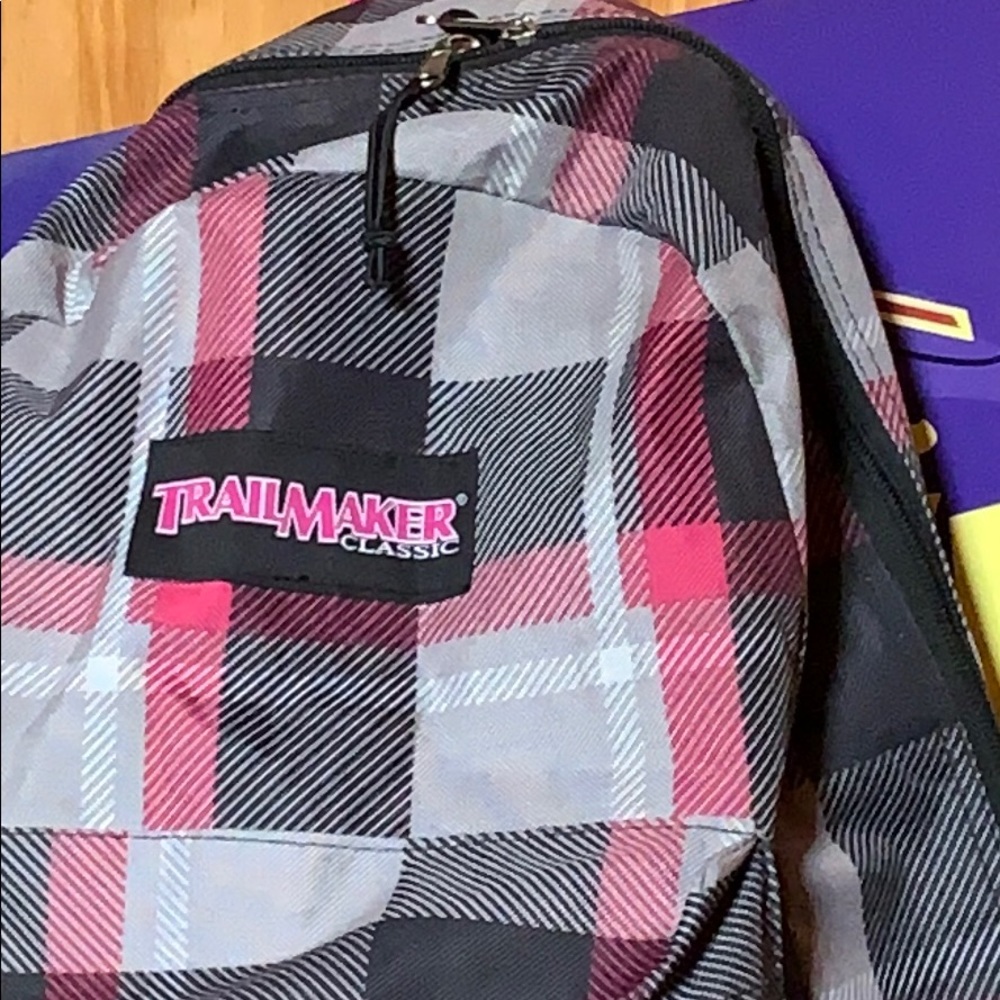 TrailMaker Plaid pink/ gray/ black backpack